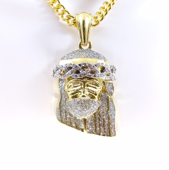 24" x 5mm Cuban Chain + Holy Man Pendant - Picture 4 of 8